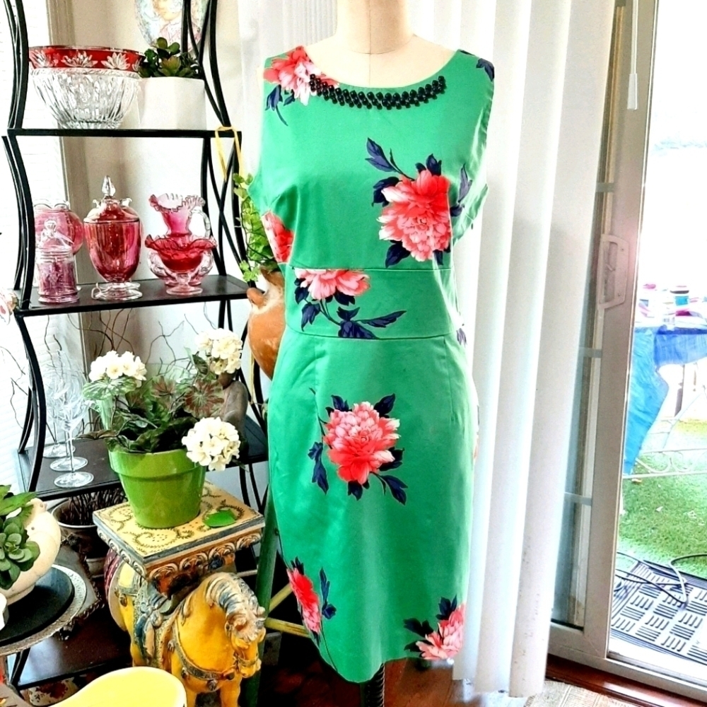 Joules Green Floral shift dress
